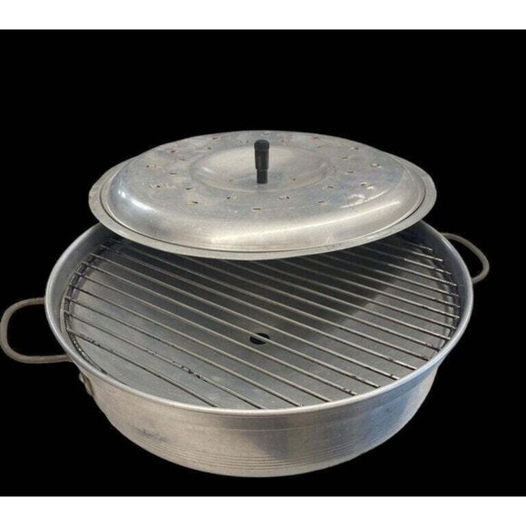 Vintage Aluminum Multi-Purpose Steamer & Roaster With Perforated Lid And Removab - Picture 1 of 8